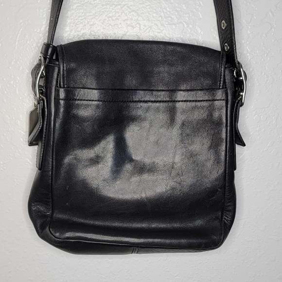 COACH Black Leather Satchel Purse - Picture 11 of 15
